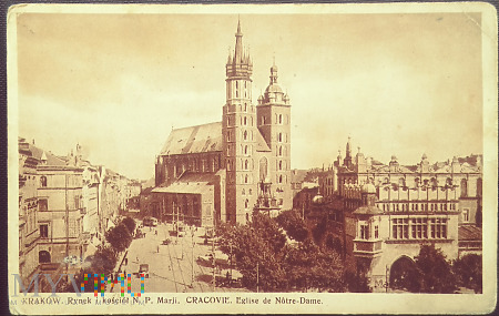 Kraków-Rynek i kościół N.P.Marji.