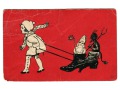 1931 Diabeł i Święty Mikołaj Krampus postcard