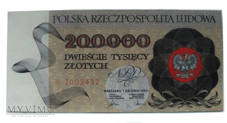 200 000 złotych 1989 rok.