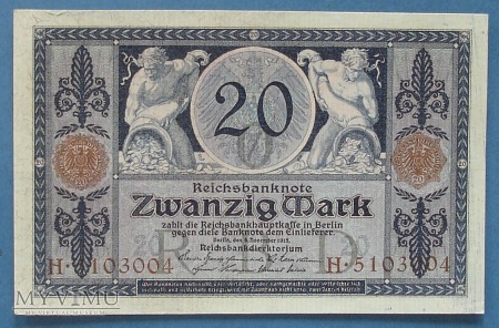 20 Mark 1915 r - Reichsbanknote - Niemcy