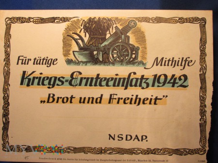 Dyplom propagandowy NSDAP
