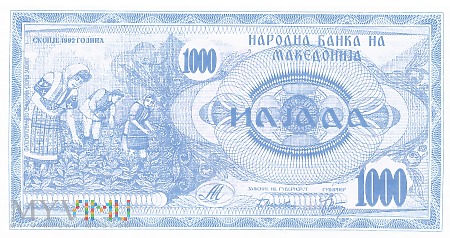Duże zdjęcie Macedonia - 1 000 denarów (1992)