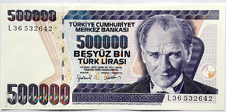 Turcja 500 000 lir 1998