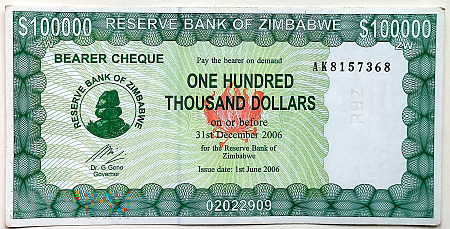 Zimbabwe 100 000 $ 2006