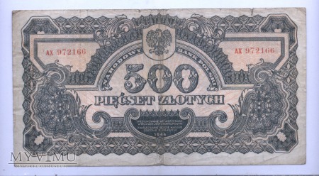 500 złotych - 1944 ("obowiązkowym")