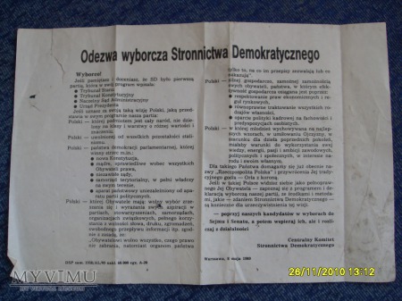 Manifest Stronnictwa Demokratycznego-1989r.