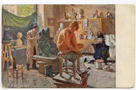 Duże zdjęcie Lachowskij - W pracowni rzeźbiarza - Atelier 1917