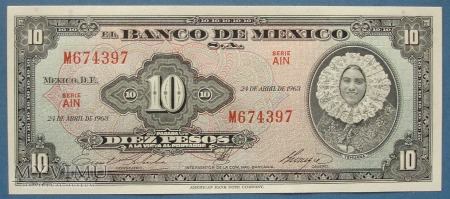 10 pesos 1963 - Banco de Mexico - Meksyk