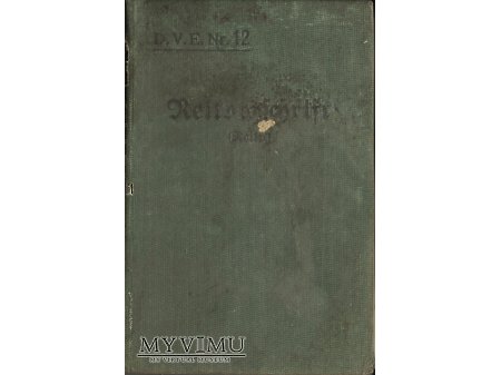 Reitvorschrift D.V.E. Nr.12 1912 rok BERLIN
