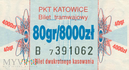 Bilet tramwajowy - Katowice