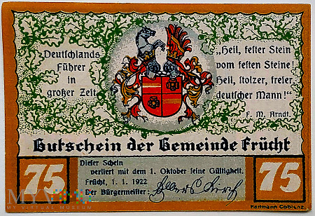 Frücht 75 pf 1922