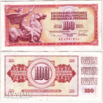 Duże zdjęcie Jugosławia, 100 dinarów 1978r.