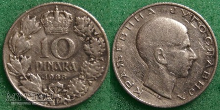 Duże zdjęcie Jugosławia, 10 DINARÓW 1938