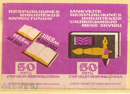 50 lat Republikańskiej Biblioteki Litewskiej SRR.1