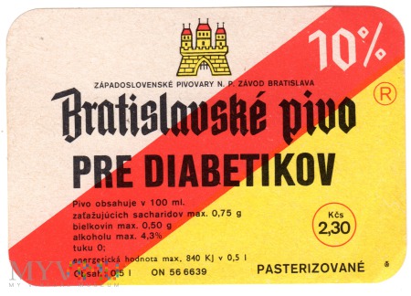 Bratislavske Pivo Pre Diabetikov