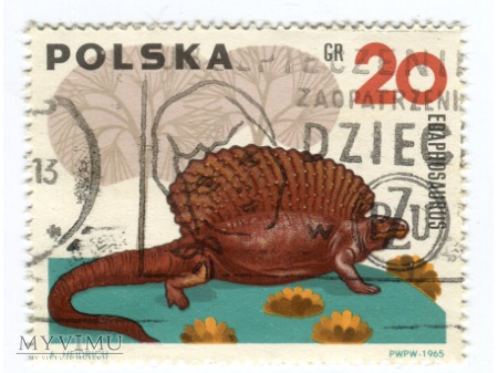 1965 Edafozaur Edaphosaurus dinozaur Polska