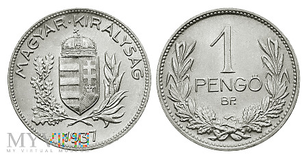 Duże zdjęcie 1 pengo, 1937, moneta obiegowa
