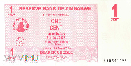 Zimbabwe - 1 cent (2006)