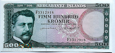 Islandia 500 koron 1961