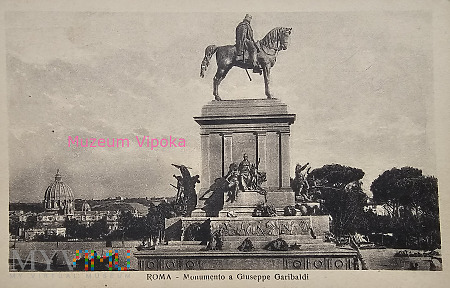 Rzym - Giuseppe Garibaldi (b&w) + zaprzęg konny