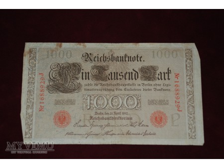 1000 Marek 1910, Niemcy