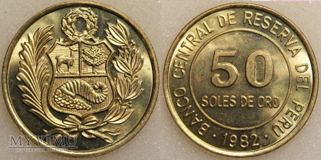 Peru, 50 SOLES DE ORO 1982r