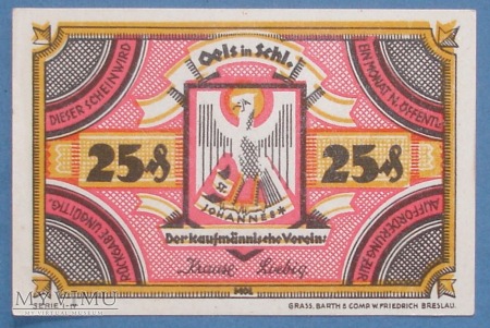 25 Pfennig 1922 r - Oels - Olesnica Dolny Slask
