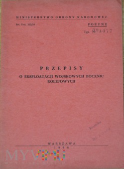 1960 - Przepisy o eksploatacji wojsk. bocznic kol.