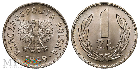 1 złoty, 1949, (miedzionikiel)