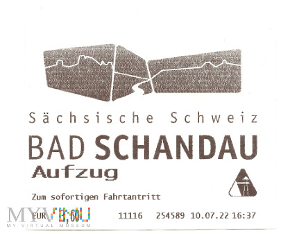 Bilet wstępu - Bad Schandau, Niemcy