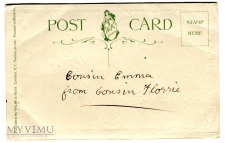 c. 1910 Daj Mikołajowi buziaka litho pocztówka
