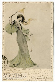 1901 Czarodziejka z różdżką secesja Lyon Francja