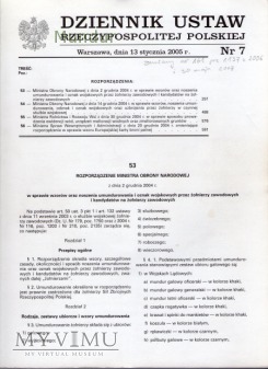 Rozporządzenie Ministra Obrony Narodowej 2005
