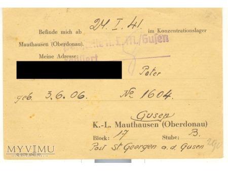 Postkarte - Konzentrationslager Mauthausen - Gusen