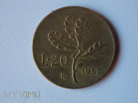 20 LIRÓW 1957 - REPUBLIKA ITALIANA