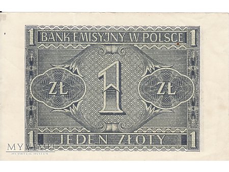 Duże zdjęcie 1 złoty - 1 sierpnia 1941 rok.