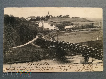 Eisenbahnbrücke und Blick nach Bautzen, 1904 rok