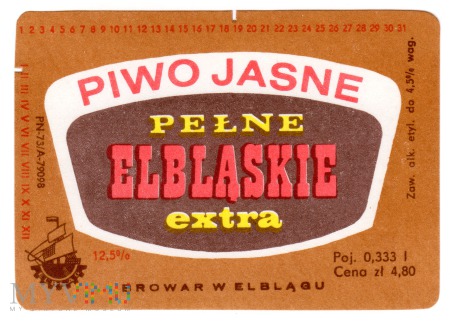 Piwo Jasne Pelne Elbląskie Extra