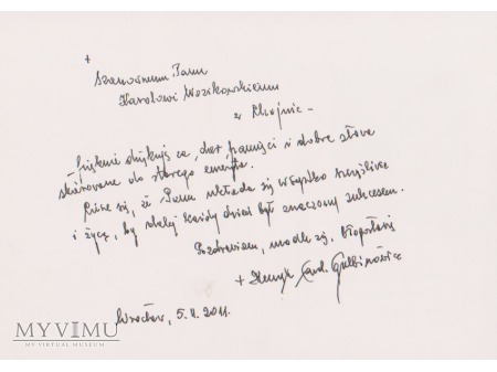 List od Kardynała Henryka Gulbinowicza (2)