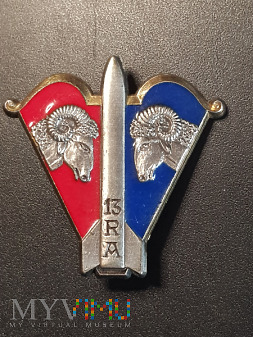 Pamiątkowa odznaka 13 Pułku Artylerii - Francja
