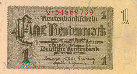 Niemcy - 1 rentenmarka (1937)
