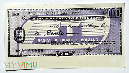 Duże zdjęcie Włochy miniassegno na 100 lirów
