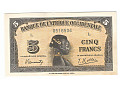 Francuska Afryka Zachodnia - 5 Francs, 1942r. UNC
