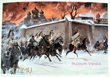 Duże zdjęcie Jerzy Kossak - Odwrót Napoleona spod Moskwy