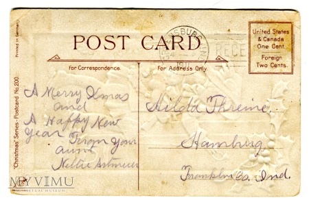 1911 Pocztówka Świąteczna Frances Brundage