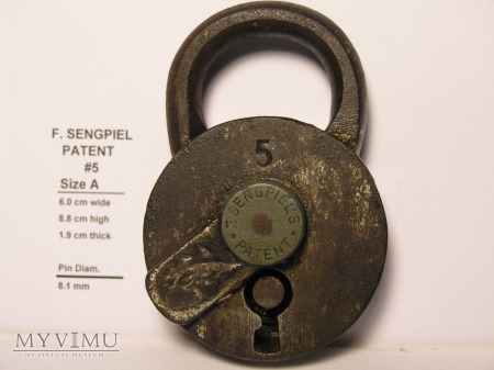 F. Sengpiel Patent Padlock, #5- Size "A"