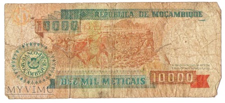 10000 Metical, Mozambik, 1991 rok.