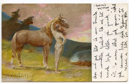 Duże zdjęcie Bergmuller - Walkiria - Akt z koniem