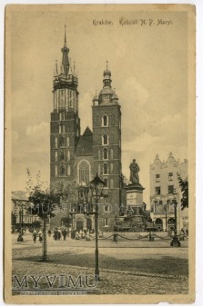 Duże zdjęcie Kraków - Rynek - Kościół Mariacki - 1910