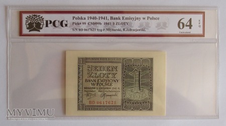 1 zloty 1941 r Bank Emisyjny GG